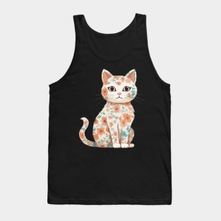 Cat in Lotus Tattoo Tank Top